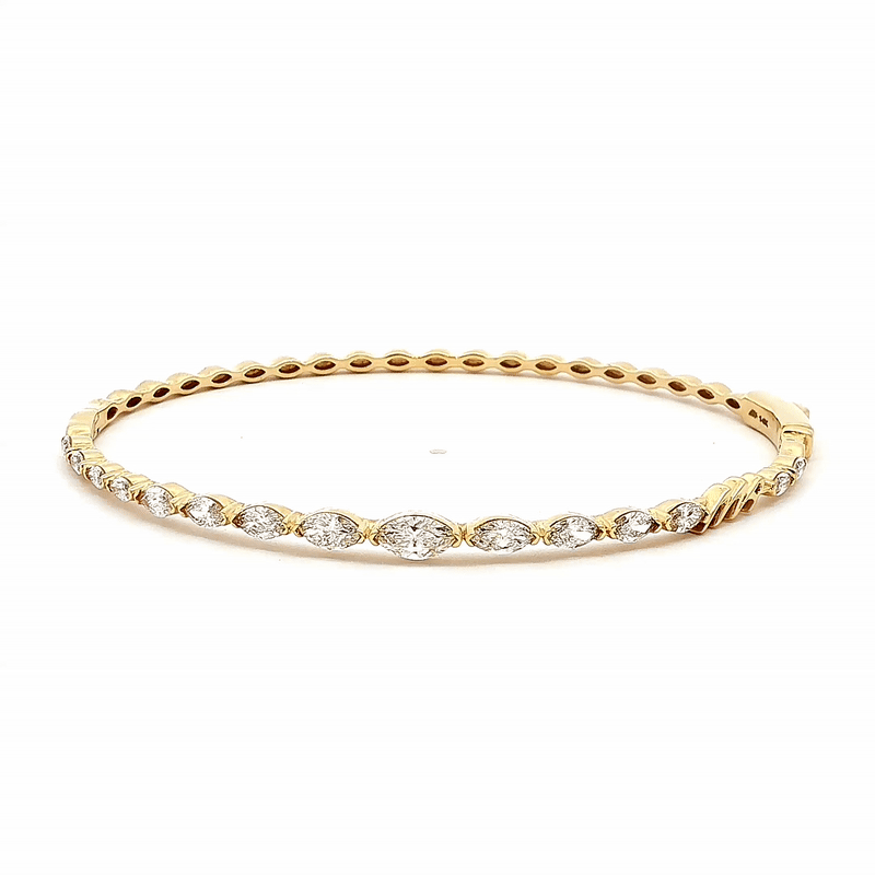 Brazalete Flora Oro Amarillo 14K con Diamantes.