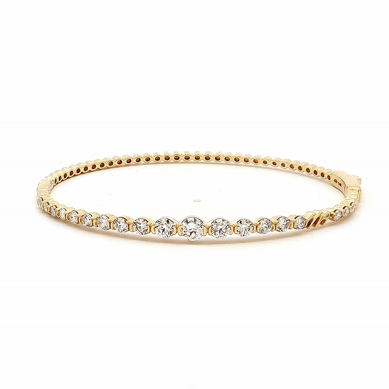 Brazalete Florencia Oro Amarillo 14K con Diamantes.
