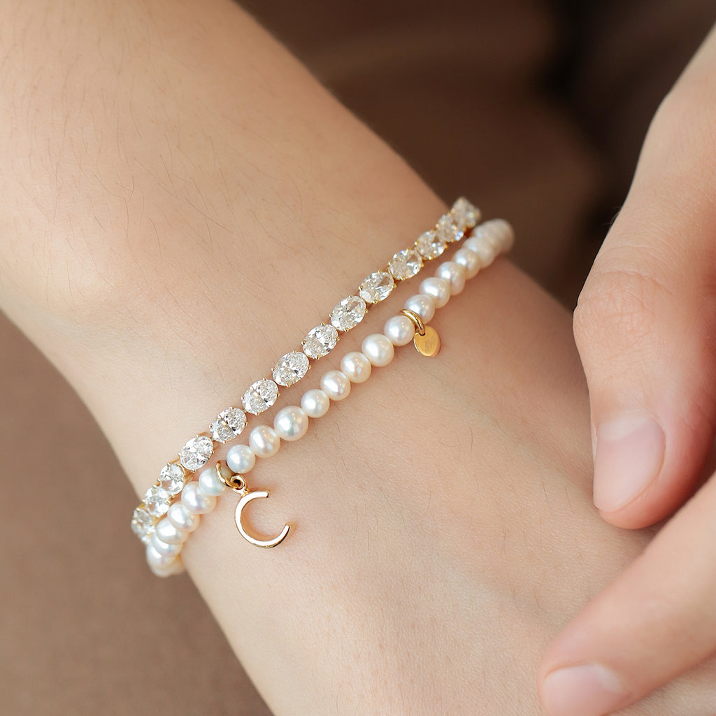 Brazalete Gabrielle Oro Amarillo 14K con Diamantes.