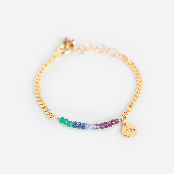 Pulsera Gemstone Plata .925 con Chapa de Oro 14K.