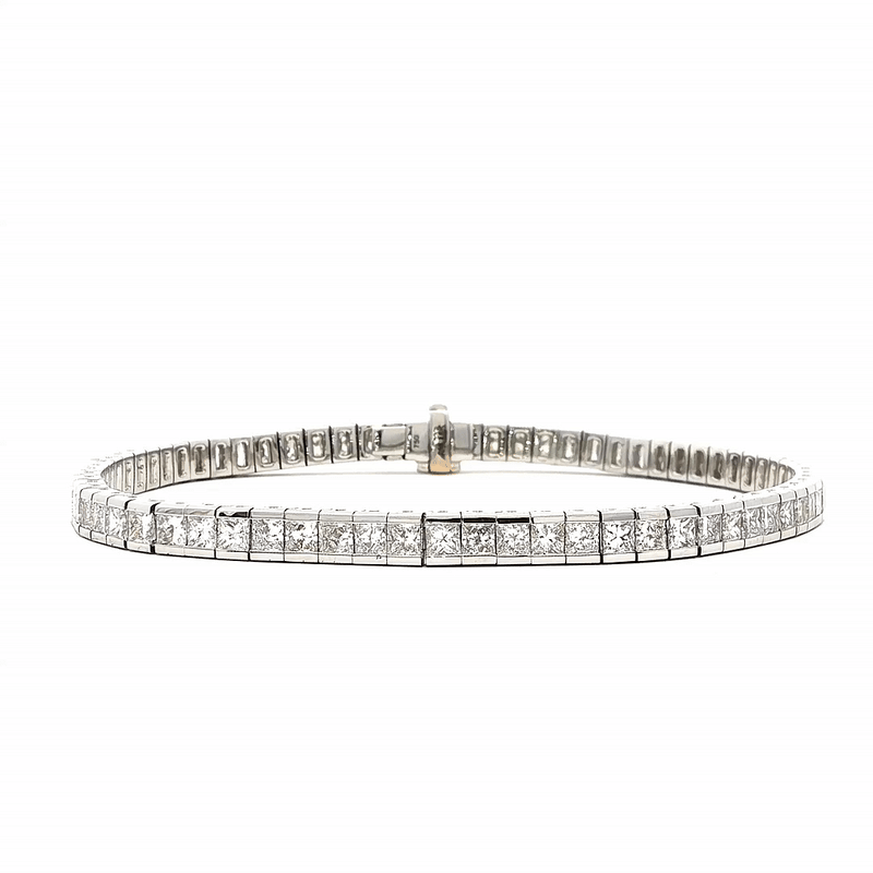 Brazalete Mosaic Prisma Quadro Oro Blanco 18K con Diamantes.