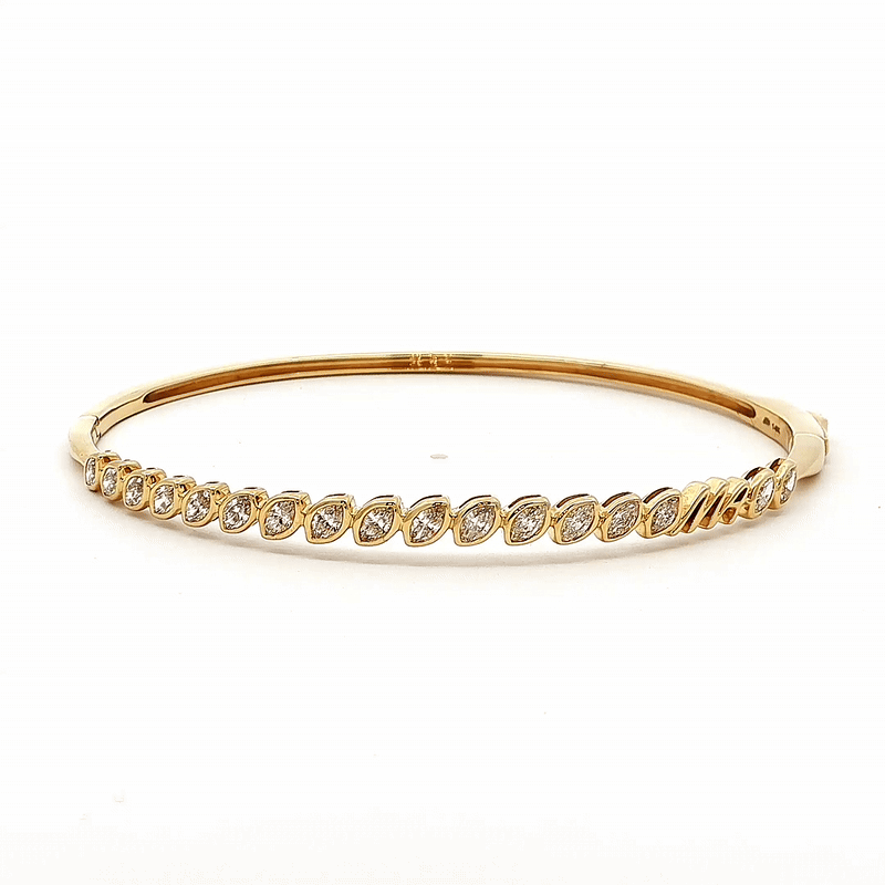 Brazalete Orion Marquise Oro Amarillo 14K con Diamantes.