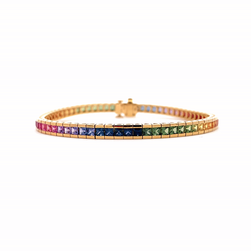 Brazalete Prismelia Oro Amarillo 18K con Zafiros.