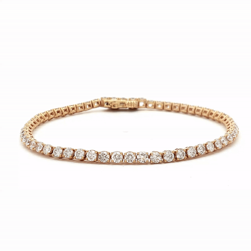 Brazalete Tennis Oro Amarillo 14K con Diamantes.
