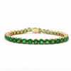 Brazalete Tennis Oro Amarillo 18K con Esmeraldas.