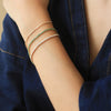 Brazalete Tennis Oro Amarillo 14K con Esmeraldas.