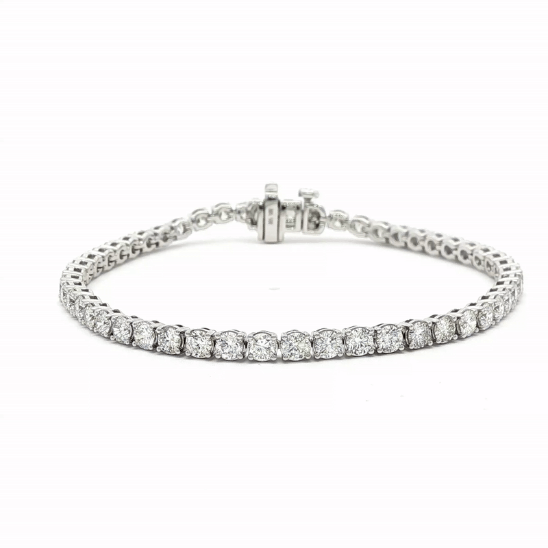 Brazalete Tennis Oro Blanco 14K con Diamantes.