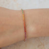Brazalete Tennis Rainbow Oro Amarillo 18K con Zafiros.