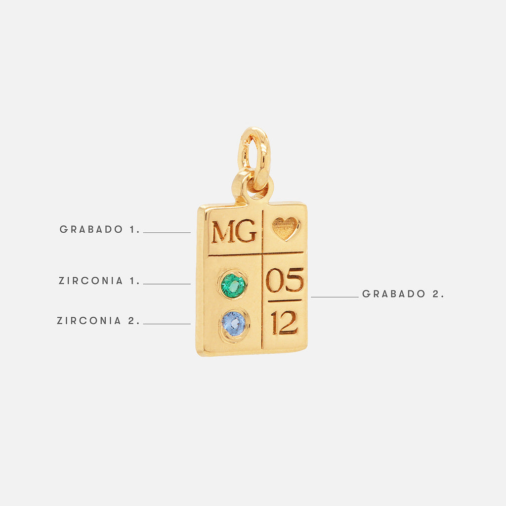 Charm Calendar Plata .925 con Chapa de Oro 14K.