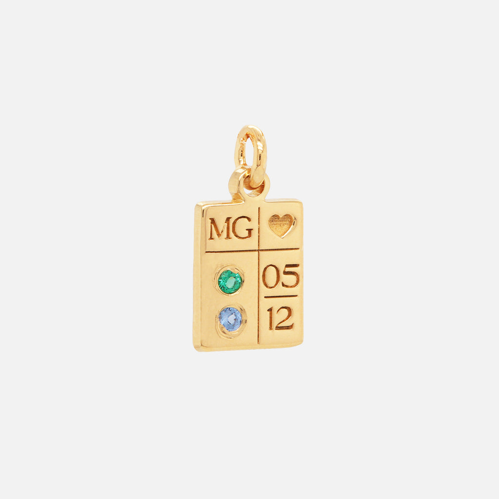 Charm Calendar Plata .925 con Chapa de Oro 14K.