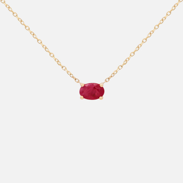 Collar Noa Oro Amarillo 14K y Piedras Naturales.