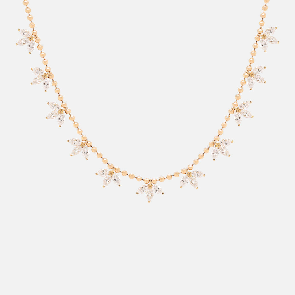 Cadena Blossom Oro Amarillo 18K con Diamantes.