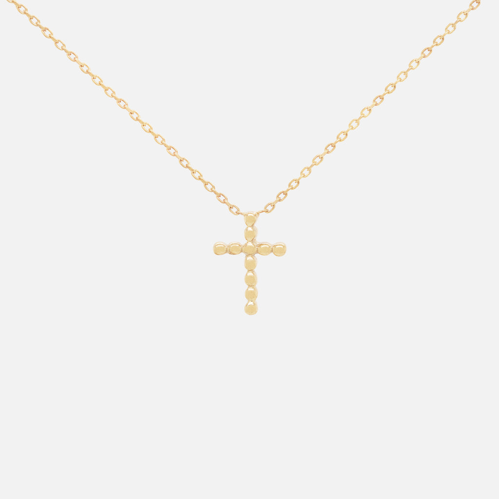 Cadena Dots Cross Oro 14K.