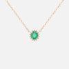 Cadena Imperio Oro Amarillo 14K con Esmeralda Oval y Diamantes.
