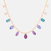 Cadena Lumina Mauve Oro Amarillo 14K con Tanzanitas, Granate, Amatista, Topacio y Diamantes.