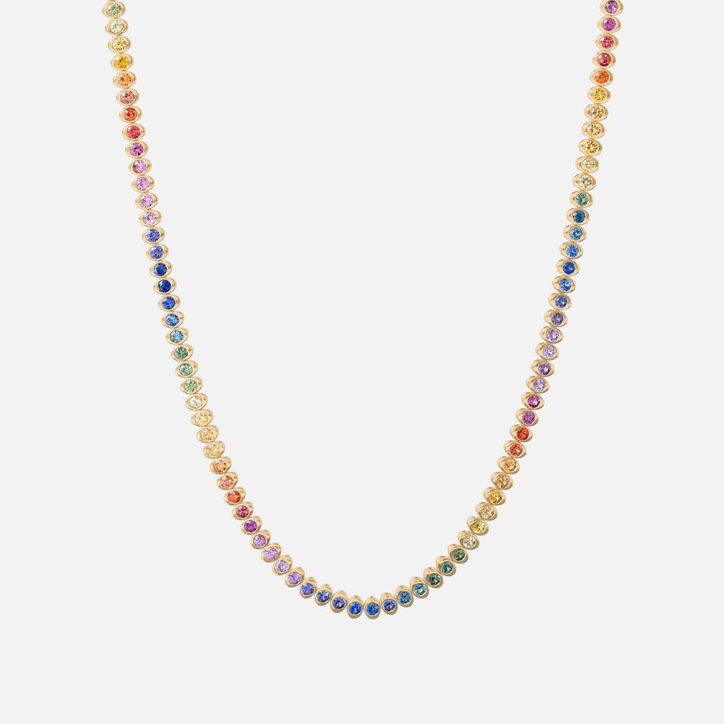 Collar Zinnia Oro Amarillo 18K con Zafiros.