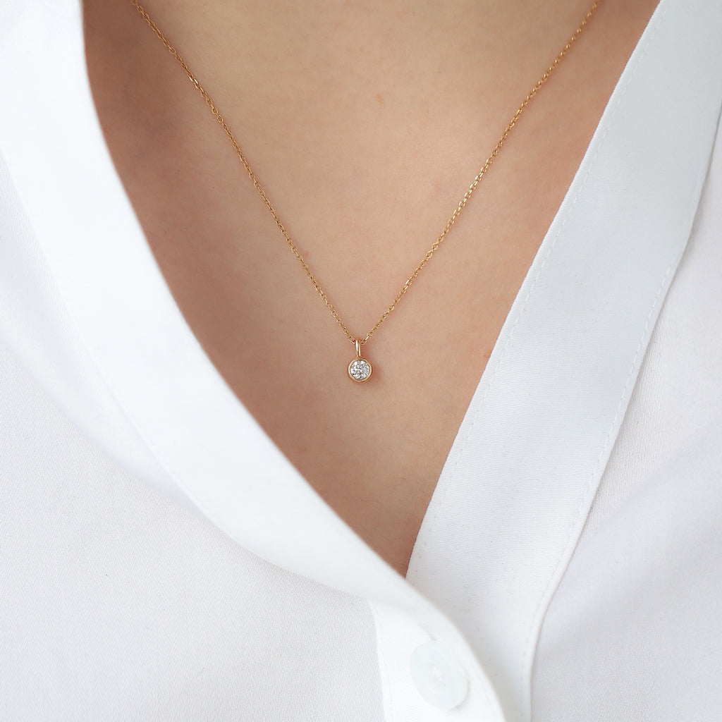 Cadena Apolo M Argolla Invertida Oro 14K con Diamantes.