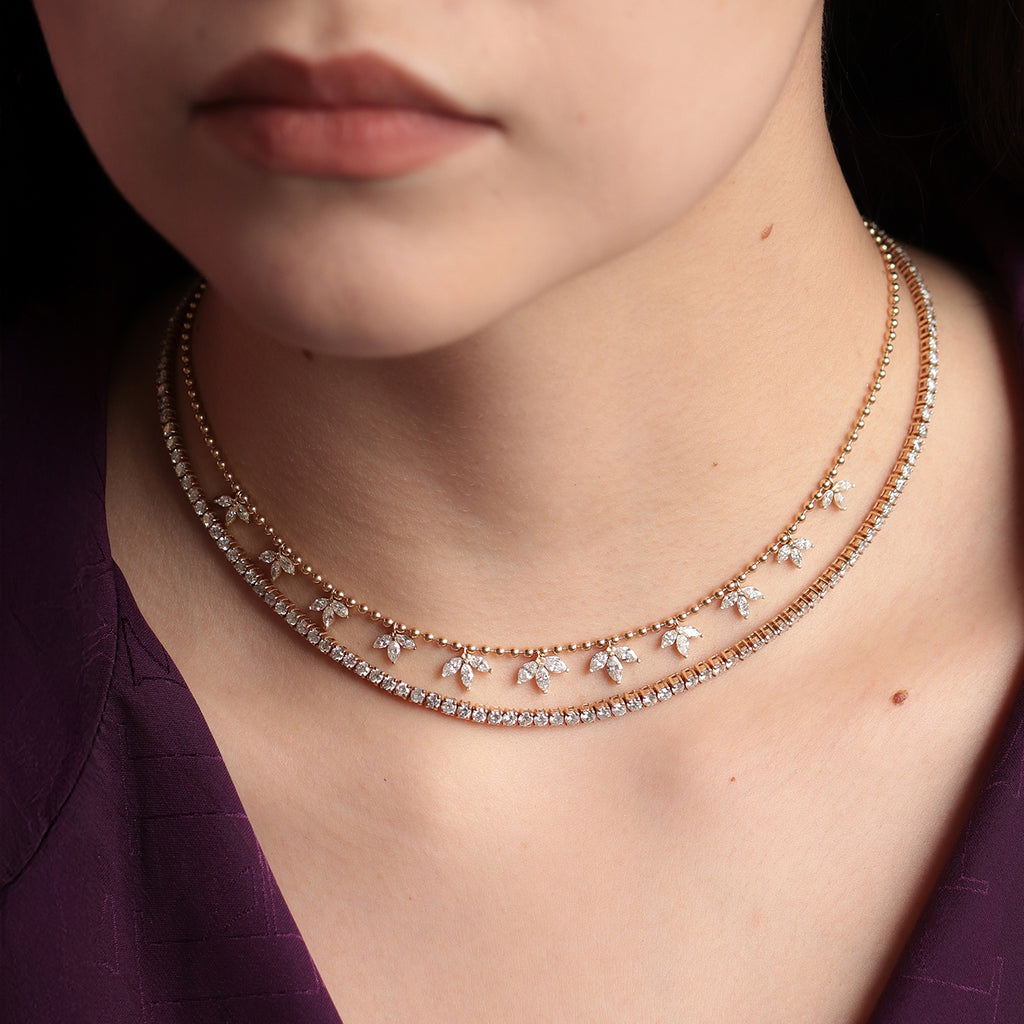 Cadena Blossom Oro Amarillo 18K con Diamantes.