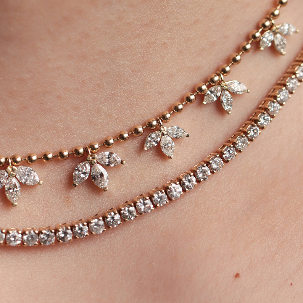 Cadena Blossom Oro Amarillo 18K con Diamantes.