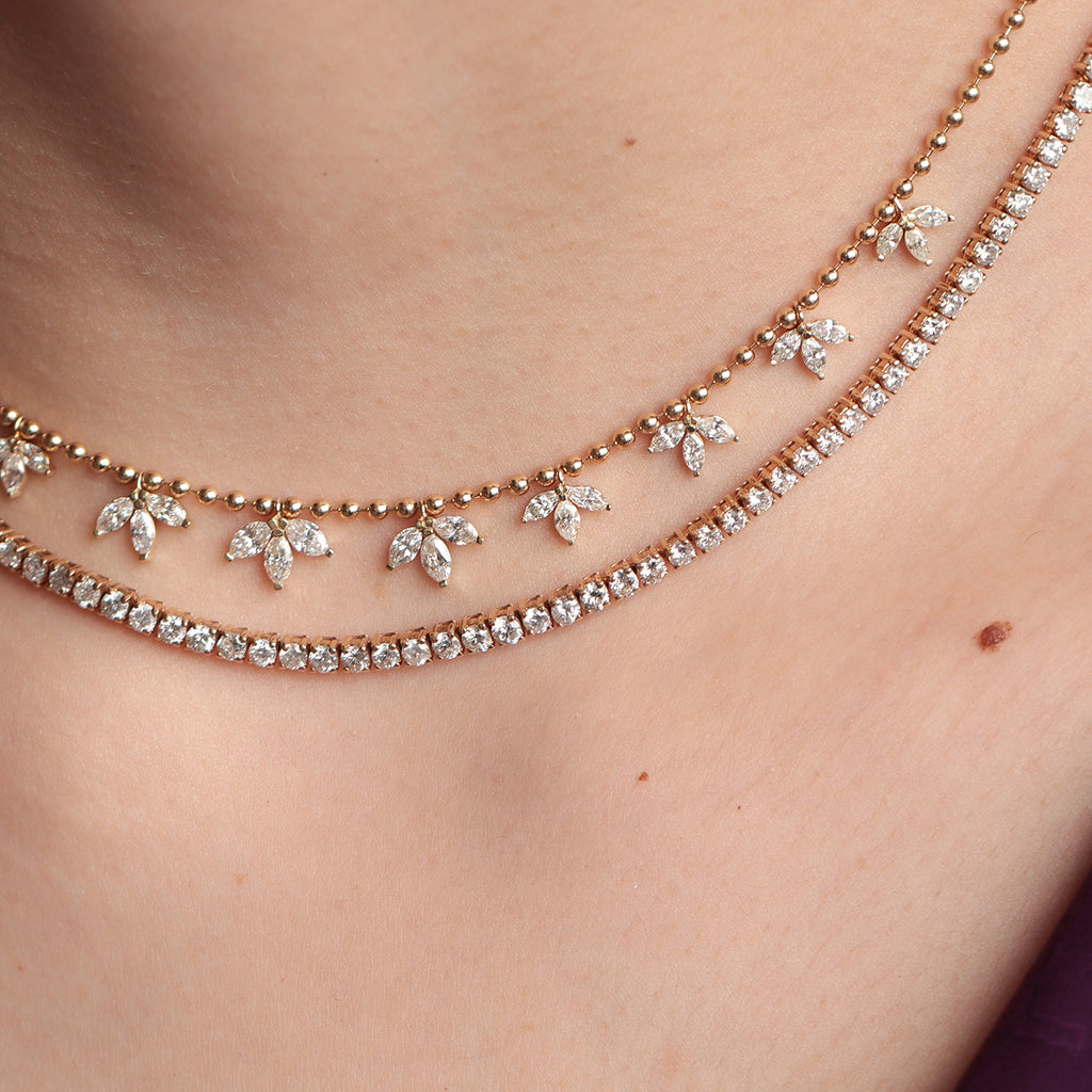 Cadena Blossom Oro Amarillo 18K con Diamantes.
