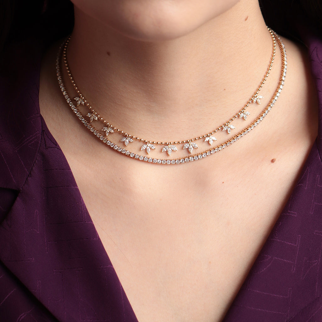 Cadena Blossom Oro Amarillo 18K con Diamantes.