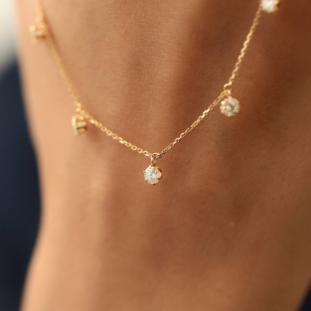 Cadena Cascade Oro Amarillo 18K con Diamantes.