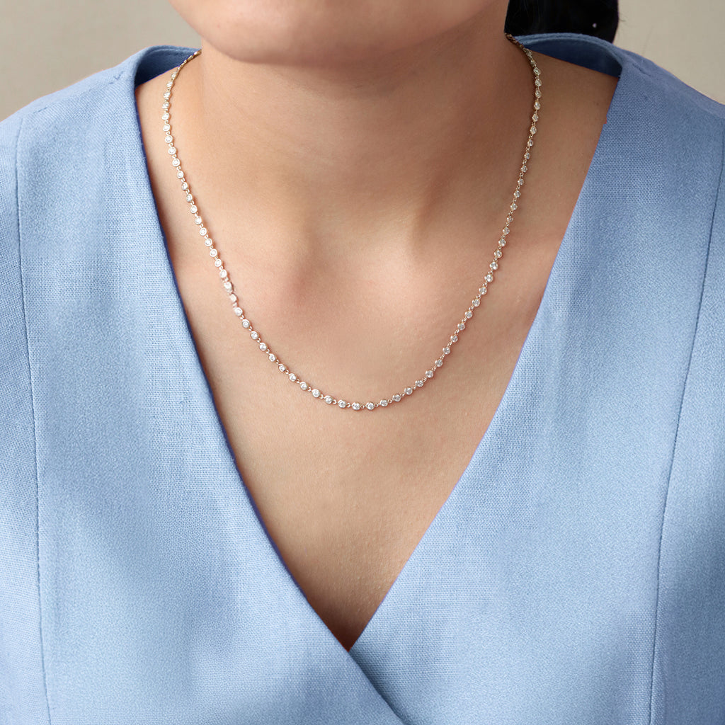 Cadena Centauro Oro Amarillo 14K con Diamantes.