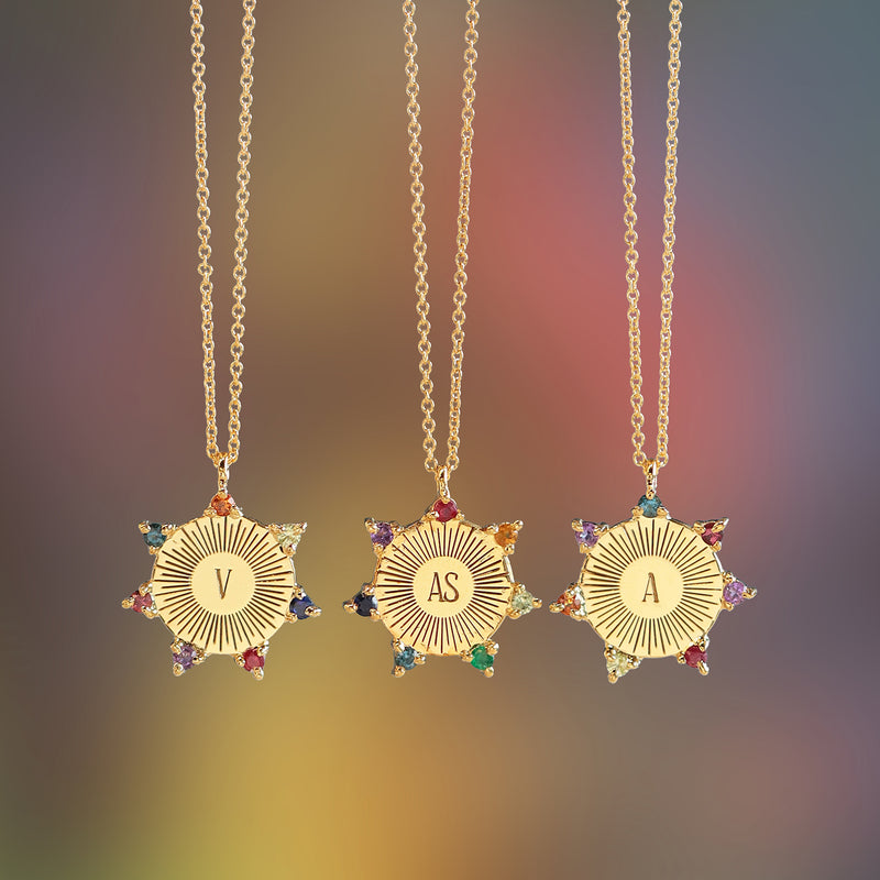 Cadena Estrela Plata .925 con Chapa de Oro 14K y Piedras Naturales.