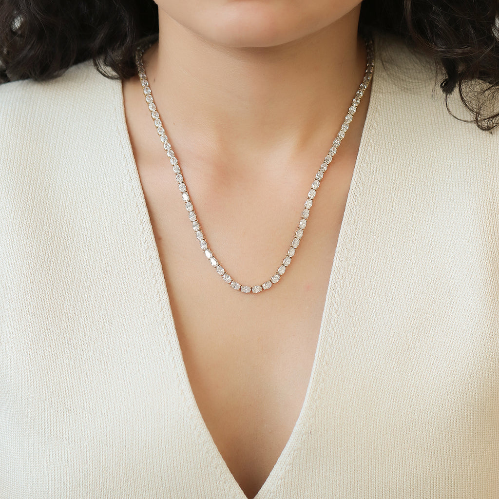Collar Gabrielle Oro Amarillo 14K con Diamantes.
