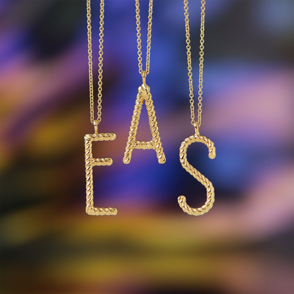 Cadena Inicial Twist Plata .925 con Chapa de Oro 14K.