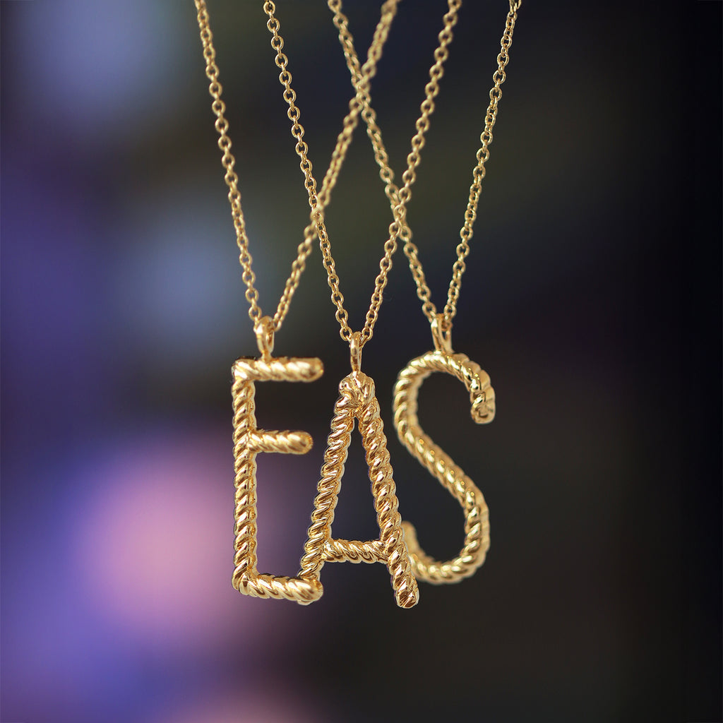 Cadena Inicial Twist Plata .925 con Chapa de Oro 14K.