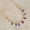 Cadena Lumina Mauve Oro Amarillo 14K con Tanzanitas, Granate, Amatista, Topacio y Diamantes.
