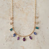 Cadena Lumina Mauve Oro Amarillo 14K con Tanzanitas, Granate, Amatista, Topacio y Diamantes.
