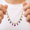 Cadena Lumina Mauve Oro Amarillo 14K con Tanzanitas, Granate, Amatista, Topacio y Diamantes.