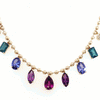 Cadena Lumina Mauve Oro Amarillo 14K con Tanzanitas, Granate, Amatista, Topacio y Diamantes.