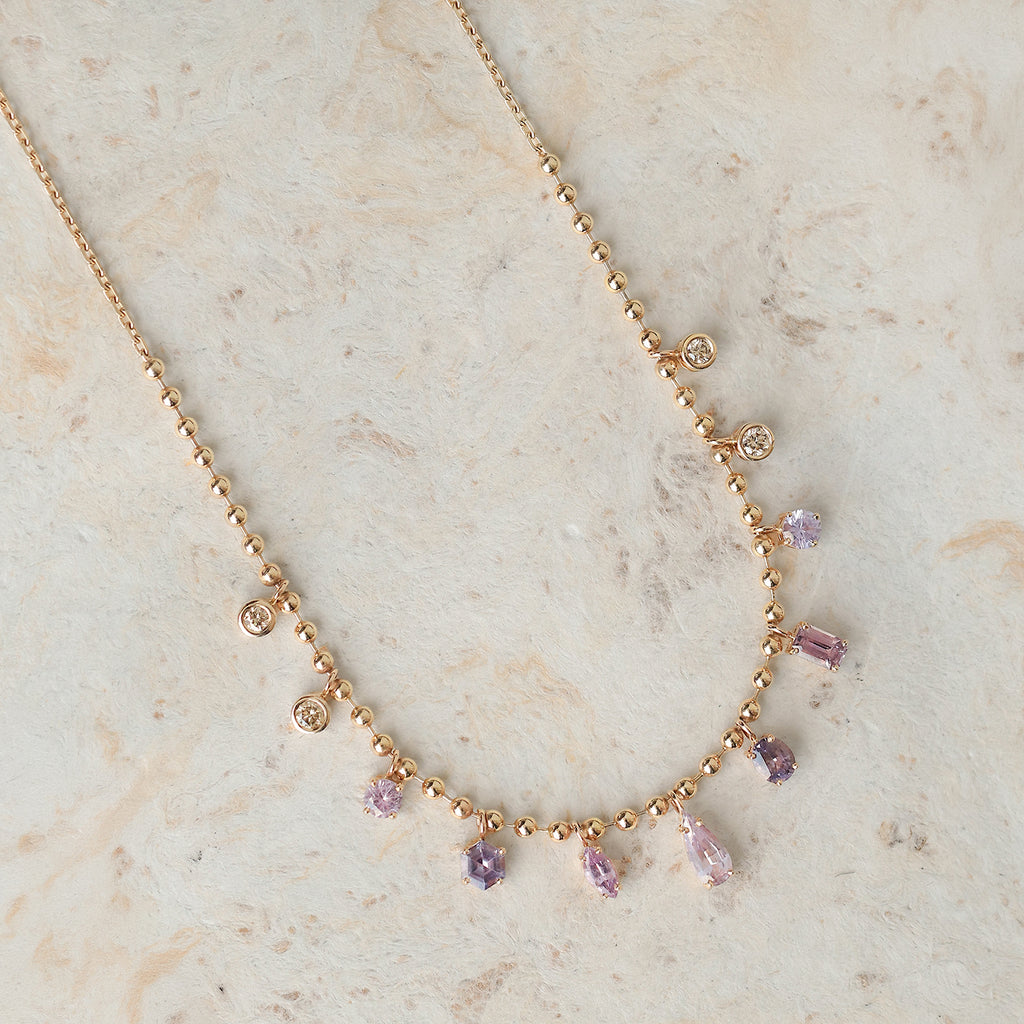 Cadena Lumina Velvet Oro Amarillo 14K con Zafiros y Diamantes.