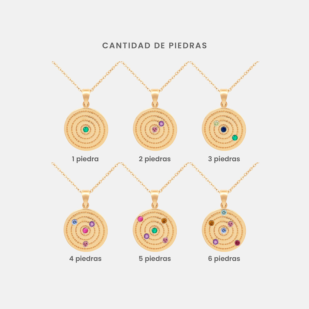 Cadena My Universe Oro 14K con Piedras Naturales.