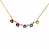 Cadena Solar Oro Amarillo 14K y Piedras Naturales.