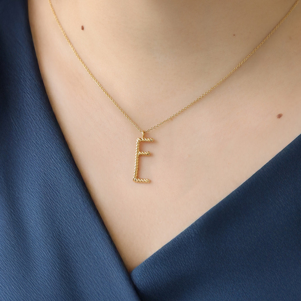 Cadena Inicial Twist Plata .925 con Chapa de Oro 14K.