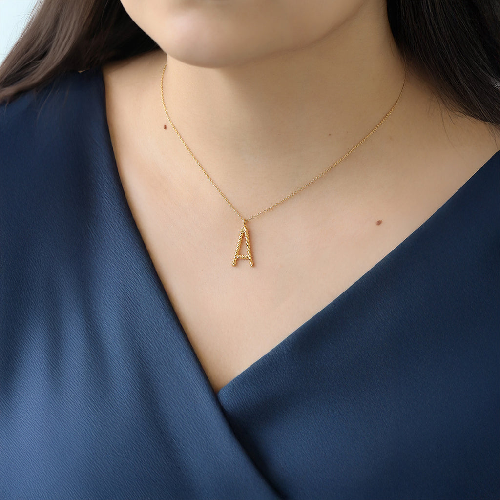 Cadena Inicial Twist Plata .925 con Chapa de Oro 14K.