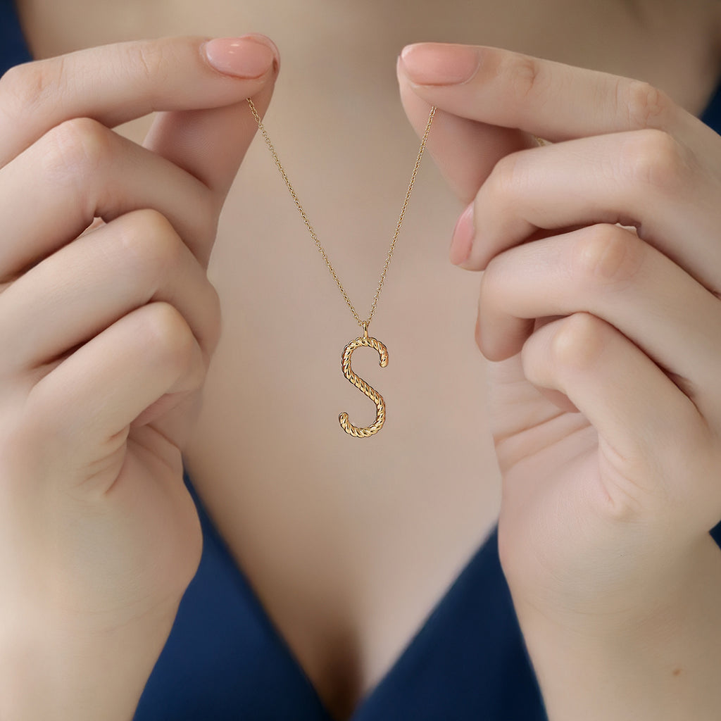 Cadena Inicial Twist Plata .925 con Chapa de Oro 14K.