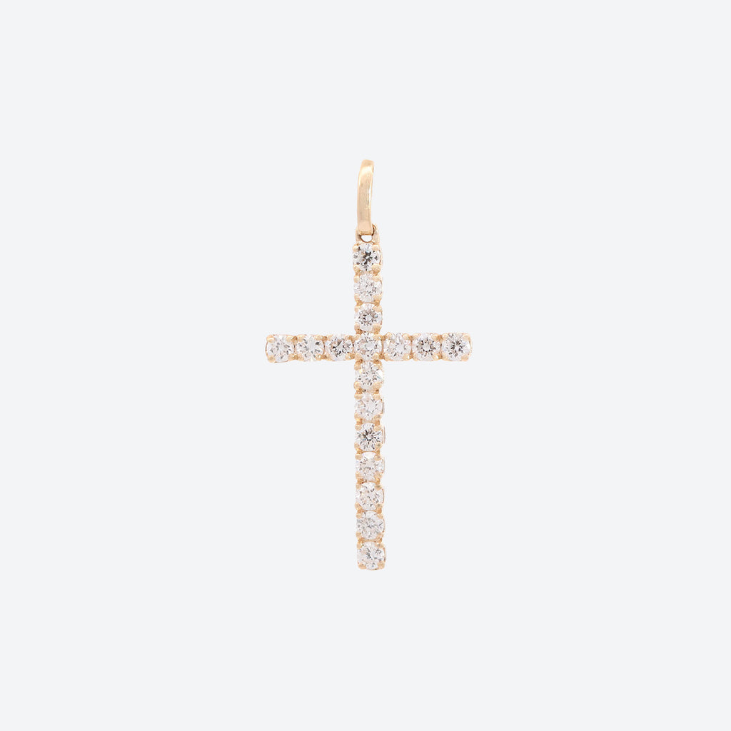 Dije Diamond Cross Oro 18K con Diamantes.