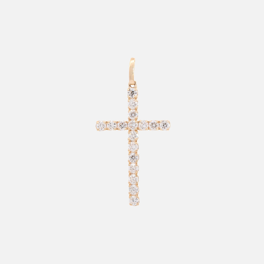 Dije Diamond Cross Oro 18K con Diamantes.