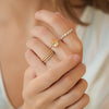Anillo Elysa Oro Amarillo 14K con Topacio Imperial.