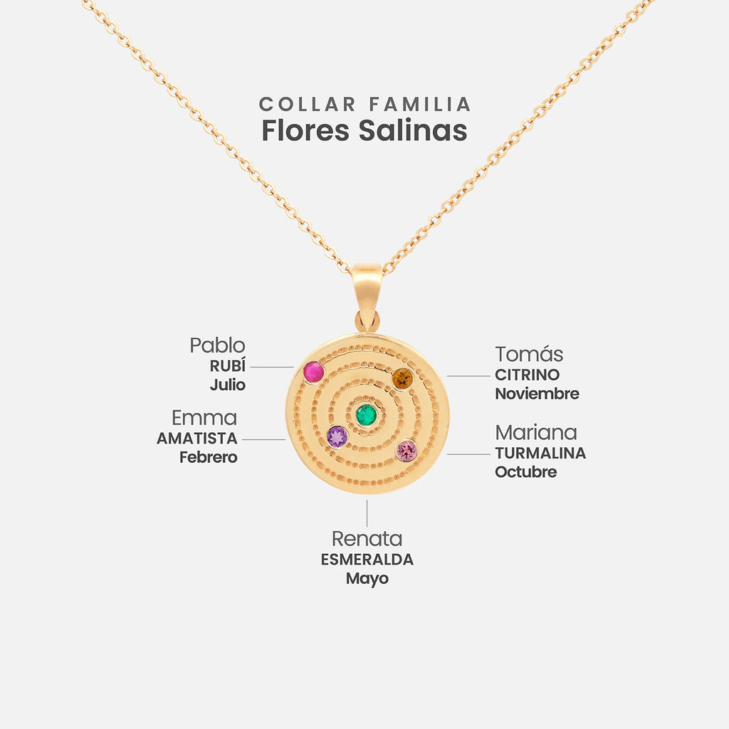 Cadena My Universe Oro 14K con Piedras Naturales.