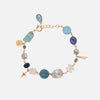 Pulsera Spark Glimmer Oro Laminado 14K con Piedras Naturales.