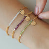 Pulsera Birthstone Plata .925 con Chapa de Oro 14K y Piedras Naturales.
