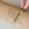 Pulsera Birthstone Plata .925 con Chapa de Oro 14K y Piedras Naturales.
