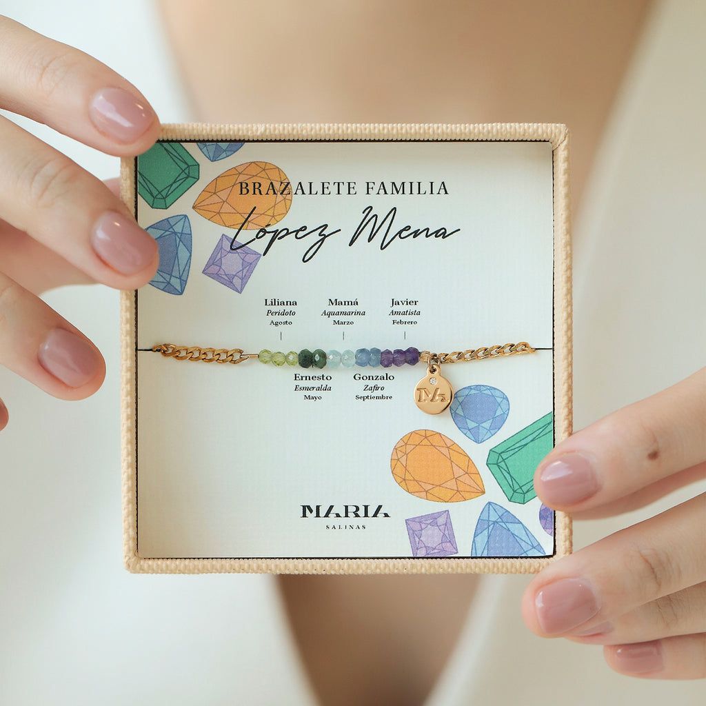 Pulsera Gemstone Plata .925 con Chapa de Oro 14K.