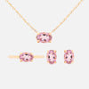 Set Anillo, Aretes y Cadena Noa Oro Amarillo 14K y Piedras Naturales.